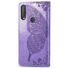 For Alcatel 1S (2020) Butterfly Love Flower Embossed Horizontal Flip Leather Case with Bracket / Card Slot / Wallet / Lanyard(Light Purple) - 3