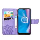 For Alcatel 1S (2020) Butterfly Love Flower Embossed Horizontal Flip Leather Case with Bracket / Card Slot / Wallet / Lanyard(Light Purple) - 4