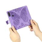For Alcatel 1S (2020) Butterfly Love Flower Embossed Horizontal Flip Leather Case with Bracket / Card Slot / Wallet / Lanyard(Light Purple) - 7