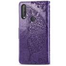 For Alcatel 1S (2020) Butterfly Love Flower Embossed Horizontal Flip Leather Case with Bracket / Card Slot / Wallet / Lanyard(Dark Purple) - 3
