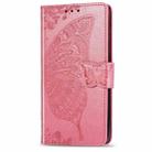 For Alcatel 1S (2020) Butterfly Love Flower Embossed Horizontal Flip Leather Case with Bracket / Card Slot / Wallet / Lanyard(Pink) - 2