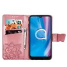 For Alcatel 1S (2020) Butterfly Love Flower Embossed Horizontal Flip Leather Case with Bracket / Card Slot / Wallet / Lanyard(Pink) - 4