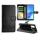 For OPPO A53 Crazy Horse Texture Leather Horizontal Flip Protective Case with Holder & Card Slots & Wallet & Photo Frame(Black) - 1