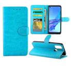 For OPPO A53 Crazy Horse Texture Leather Horizontal Flip Protective Case with Holder & Card Slots & Wallet & Photo Frame(baby Blue) - 1