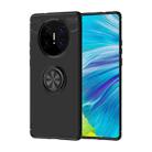 For Huawei Mate 40 Pro+ Metal Ring Holder 360 Degree Rotating TPU Case(Black+Black) - 1