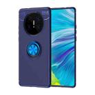 For Huawei Mate 40 Pro+ Metal Ring Holder 360 Degree Rotating TPU Case(Blue+Blue) - 1