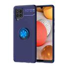 For Samsung Galaxy A42 5G Metal Ring Holder 360 Degree Rotating TPU Case(Blue+Blue) - 1