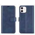 For iPhone 12 mini Retro Calf Pattern Buckle Horizontal Flip Leather Case with Holder & Card Slot & Wallet (Blue) - 1