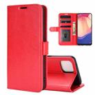 For OPPO Reno4 SE R64 Texture Single Horizontal Flip Protective Case with Holder & Card Slots & Wallet& Photo Frame(Red) - 1