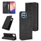 For OPPO Reno4 SE Retro-skin Business Magnetic Suction Leather Case with Holder & Card Slots & Wallet(Black) - 1