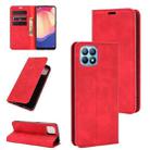 For OPPO Reno4 SE Retro-skin Business Magnetic Suction Leather Case with Holder & Card Slots & Wallet(Red) - 1