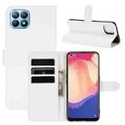 For OPPO Reno4 SE Litchi Texture Horizontal Flip Protective Case with Holder & Card Slots & Wallet(White) - 1