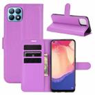 For OPPO Reno4 SE Litchi Texture Horizontal Flip Protective Case with Holder & Card Slots & Wallet(Purple) - 1