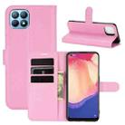 For OPPO Reno4 SE Litchi Texture Horizontal Flip Protective Case with Holder & Card Slots & Wallet(Pink) - 1