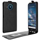 For Nokia 8.3 R64 Texture Single Vertical Flip Leather Protective Case with Card Slots & Photo Frame(Black) - 1