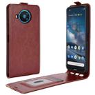 For Nokia 8.3 R64 Texture Single Vertical Flip Leather Protective Case with Card Slots & Photo Frame(Brown) - 1