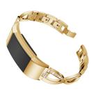 X-shaped Diamond-studded Solid Stainless Steel Watch Band for Fitbit Charge 2(Gold) - 1