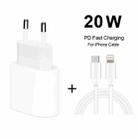 2 in 1 PD 20W Single USB-C / Type-C Port Travel Charger + 3A PD3.0 USB-C / Type-C to 8 Pin Fast Charge Data Cable Set, Cable Length: 2m, EU Plug - 2