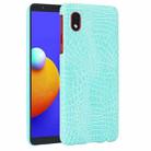 For Samsung Galaxy A01 Core Shockproof Crocodile Texture PC + PU Case(Light green) - 1