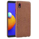 For Samsung Galaxy A01 Core Shockproof Crocodile Texture PC + PU Case(Brown) - 1