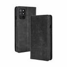 For OnePlus 8T Magnetic Buckle Retro Crazy Horse Texture Horizontal Flip Leather Case with Holder & Card Slots & Photo Frame(Black) - 1