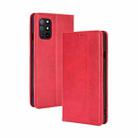 For OnePlus 8T Magnetic Buckle Retro Crazy Horse Texture Horizontal Flip Leather Case with Holder & Card Slots & Photo Frame(Red) - 1