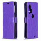 For Motorola Edge+ Crazy Horse Texture Horizontal Flip Leather Case with Holder & Card Slots & Wallet & Photo Frame(Purple) - 1