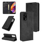 For OPPO Realme X7 Pro Retro-skin Business Magnetic Suction Leather Case with Holder & Card Slots & Wallet(Black) - 1