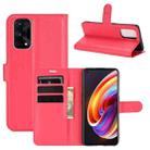 For OPPO Realme X7 Pro Litchi Texture Horizontal Flip Protective Case with Holder & Card Slots & Wallet(Red) - 1