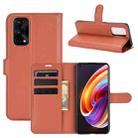 For OPPO Realme X7 Pro Litchi Texture Horizontal Flip Protective Case with Holder & Card Slots & Wallet(Brown) - 1
