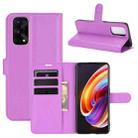 For OPPO Realme X7 Pro Litchi Texture Horizontal Flip Protective Case with Holder & Card Slots & Wallet(Purple) - 1