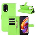 For OPPO Realme X7 Pro Litchi Texture Horizontal Flip Protective Case with Holder & Card Slots & Wallet(Green) - 1