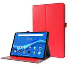 For  Lenovo Tab M10 10.1 2-Folding Business Horizontal Flip PU Leather Case with Card Slots & Holder(Red) - 1