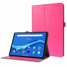 For  Lenovo Tab M10 10.1 2-Folding Business Horizontal Flip PU Leather Case with Card Slots & Holder(RoseRed) - 1