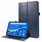 For Lenovo M10 Plus 2-Folding Business Horizontal Flip PU Leather Case with Card Slots & Holder(DeepBlue) - 1