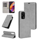 For Oppo Realme X7 Retro-skin Business Magnetic Suction Leather Case with Holder & Card Slots & Wallet(Grey) - 1
