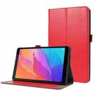 For Huawei MatePad T8 8.0 2-Folding Business Horizontal Flip PU Leather Case with Card Slots & Holder(Red) - 1