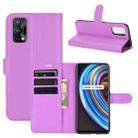 For OPPO Realme X7 Litchi Texture Horizontal Flip Protective Case with Holder & Card Slots & Wallet(Purple) - 1