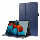 For Samsung Galaxy Tab S8+ / Tab S8 Plus /  Tab S7 FE / Tab S7+ T970/T976B 2-Folding Business Horizontal Flip PU Leather Case with Card Slots & Holder(DeepBlue) - 1