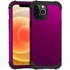 For iPhone 12 mini PC+ Silicone Three-piece Anti-drop Mobile Phone Protective Back Cover (Purple) - 1
