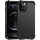 For iPhone 12 / 12 Pro PC+ Silicone Three-piece Anti-drop Mobile Phone Protective Back Cover(Black) - 1