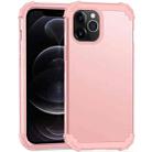For iPhone 12 / 12 Pro PC+ Silicone Three-piece Anti-drop Mobile Phone Protective Back Cover(Rose Gold) - 1