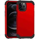 For iPhone 12 / 12 Pro PC+ Silicone Three-piece Anti-drop Mobile Phone Protective Back Cover(Red) - 1