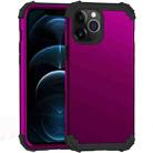 For iPhone 12 Pro Max PC+ Silicone Three-piece Anti-drop Mobile Phone Protective Back Cover(Purple) - 1