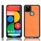 For Google Pixel 5 Shockproof Sewing Cow Pattern Skin PC + PU + TPU Case(Orange) - 1