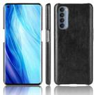 For OPPO Reno4 Pro 4G （Foreign India Version） Shockproof Litchi Texture PC + PU Case(Black) - 1