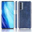 For OPPO Reno4 Pro 4G (Foreign India Version)  Shockproof Litchi Texture PC + PU Case(Blue) - 1