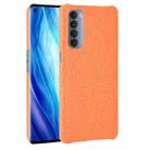 For OPPO Reno4 Pro 4G (Foreign India version) Shockproof Crocodile Texture PC + PU Case(Orange) - 1