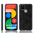 For Google Pixel 4a 5G Shockproof Sewing Cow Pattern Skin PC + PU + TPU Case(Black) - 1