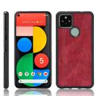 For Google Pixel 4a 5G Shockproof Sewing Cow Pattern Skin PC + PU + TPU Case(Red) - 1